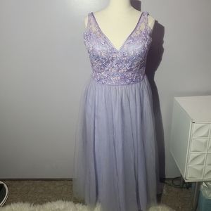 Mori Lee purple floral embroidered Cinderella formal dress